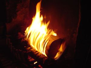 Log fire (from Wiki Commons)